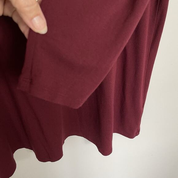 Eileen Fisher Tunic Top Size XL Burgundy Cowl Neck Minimalist Lagenlook Capsule - Picture 6 of 8